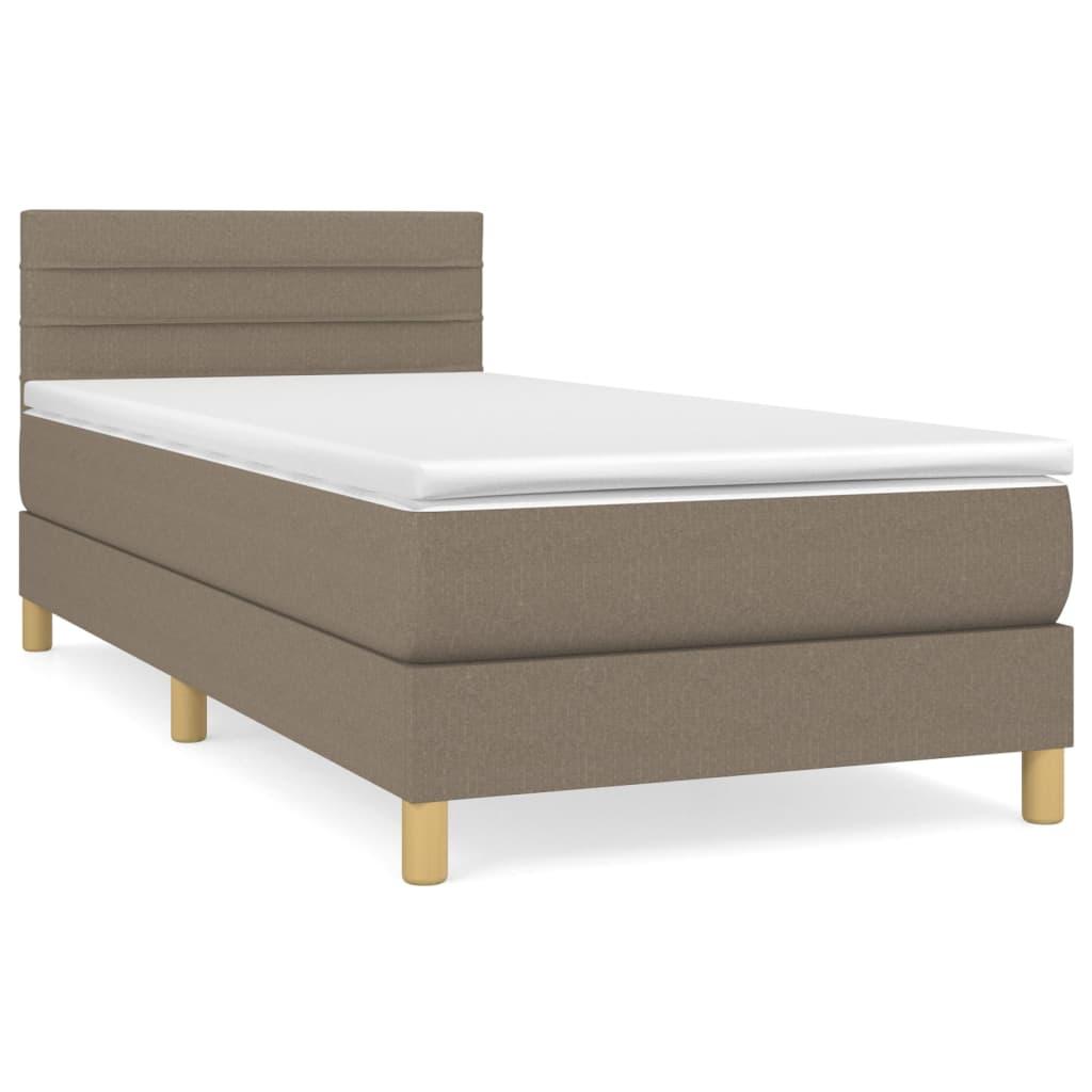 vidaXL Ramsäng med madrass taupe 100x200 cm tyg