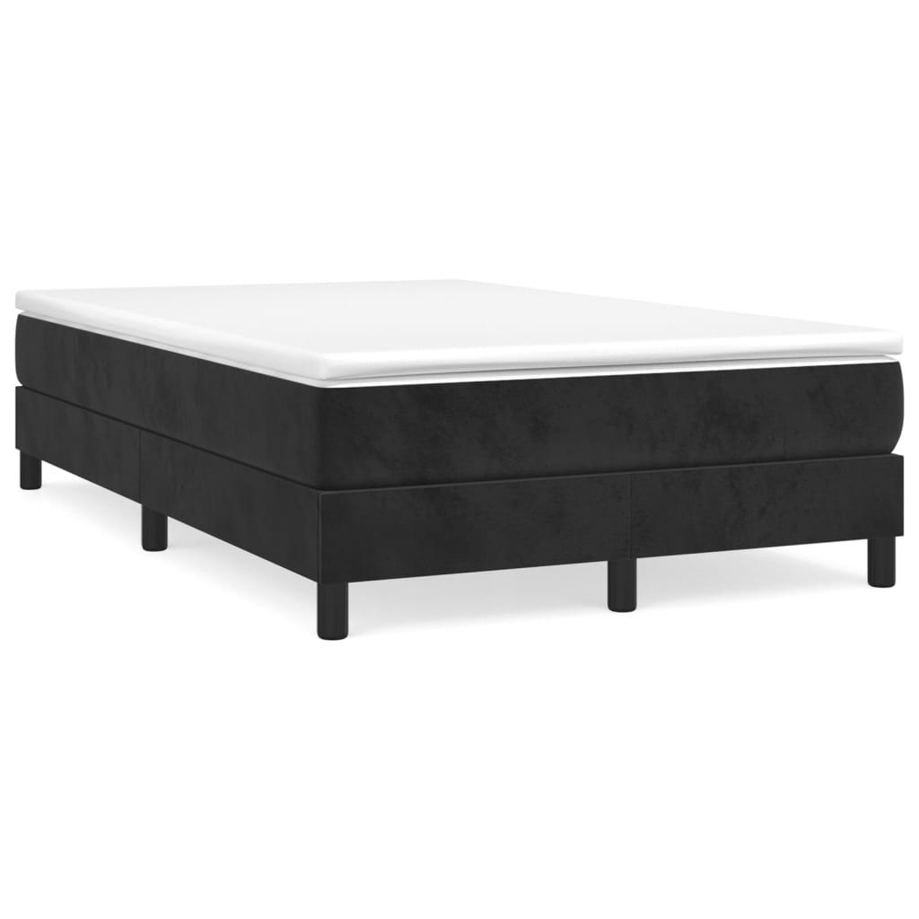 vidaXL Ramsäng med madrass svart 120x200 cm sammet