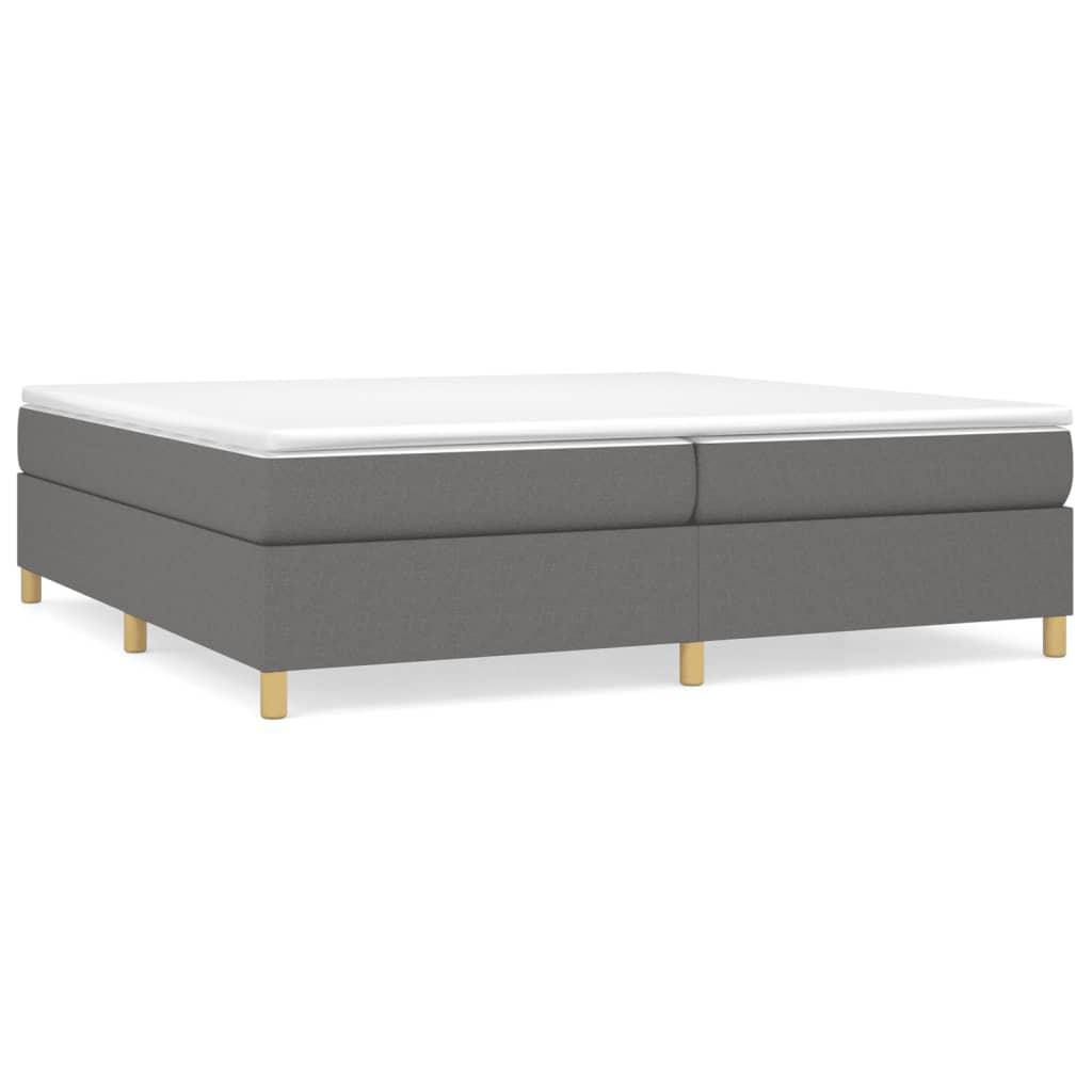vidaXL Ramsäng med madrass mörkgrå 200x200 cm tyg