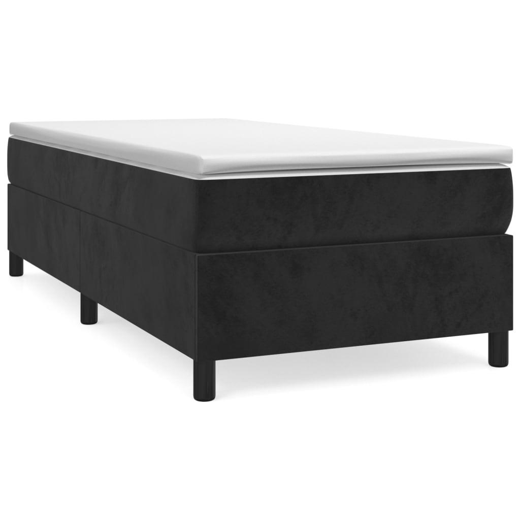 vidaXL Ramsäng med madrass svart 90x190 cm sammet