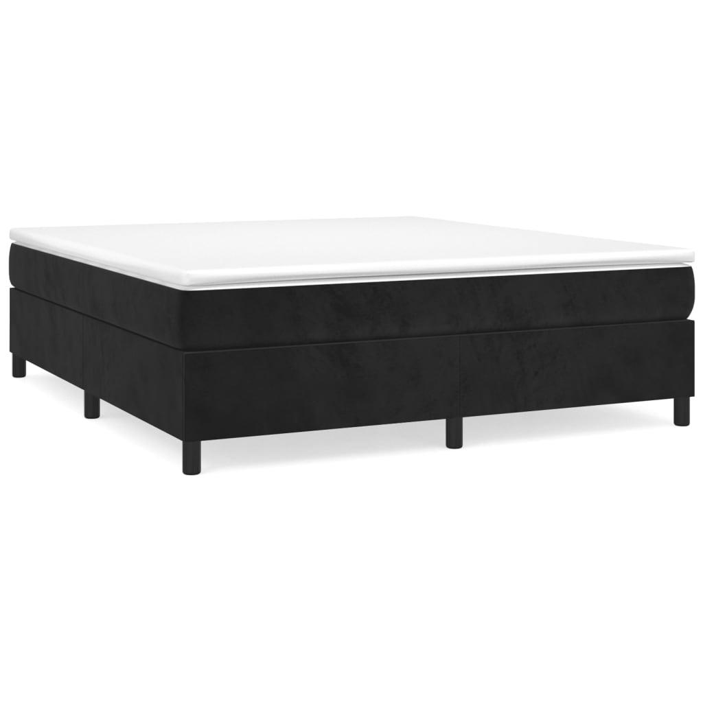 vidaXL Ramsäng med madrass svart 200x200 cm sammet