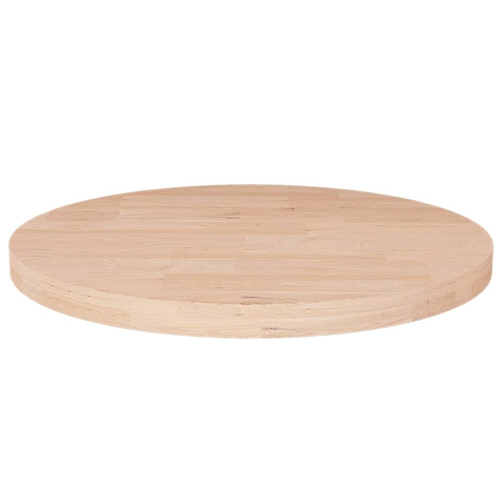 vidaXL Rund bordsskiva Ø50x2,5 cm obehandlat massiv ek