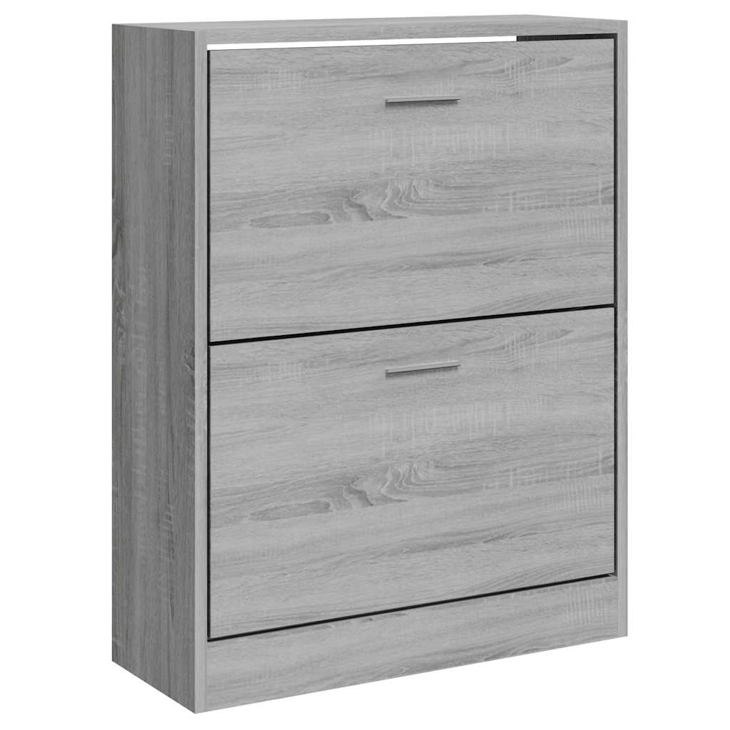 vidaXL Skoskåp grå sonoma 63x24x81 cm konstruerat trä