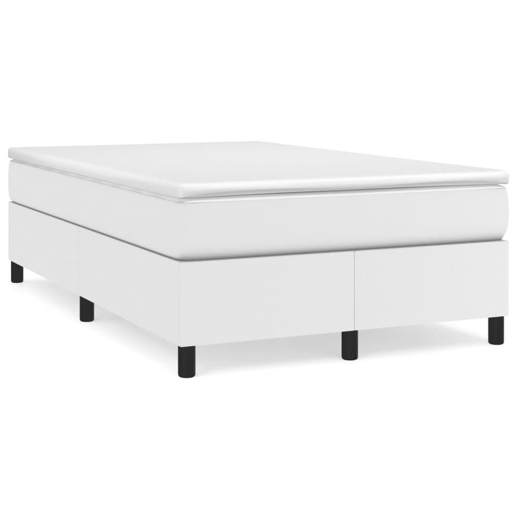 vidaXL Ramsäng med madrass vit 120x200 cm konstläder