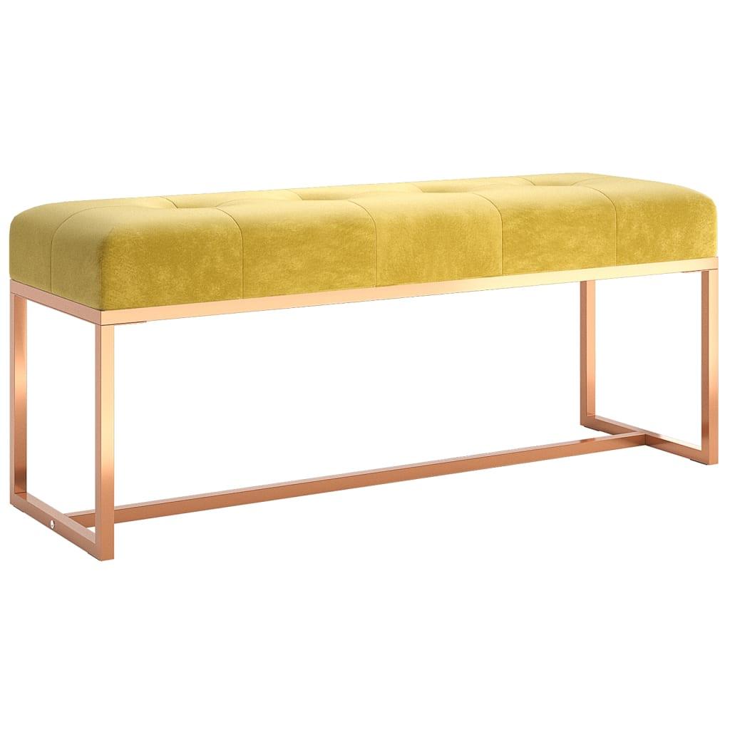 vidaXL Bänk senapsgul gul 110x36x45 cm sammet