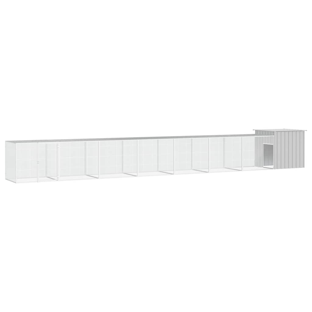 vidaXL Hönsbur grå 700x91x100 cm galvaniserat stål