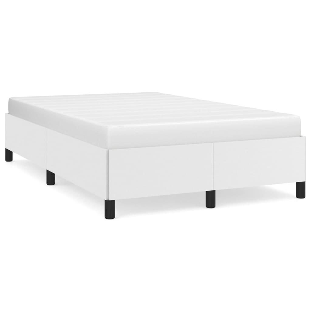 vidaXL Sängram vit 120x200 cm konstläder