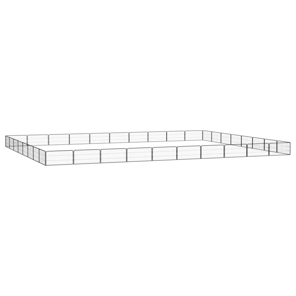 vidaXL Hundbur 36 paneler svart 100x50 cm pulverlackerat stål