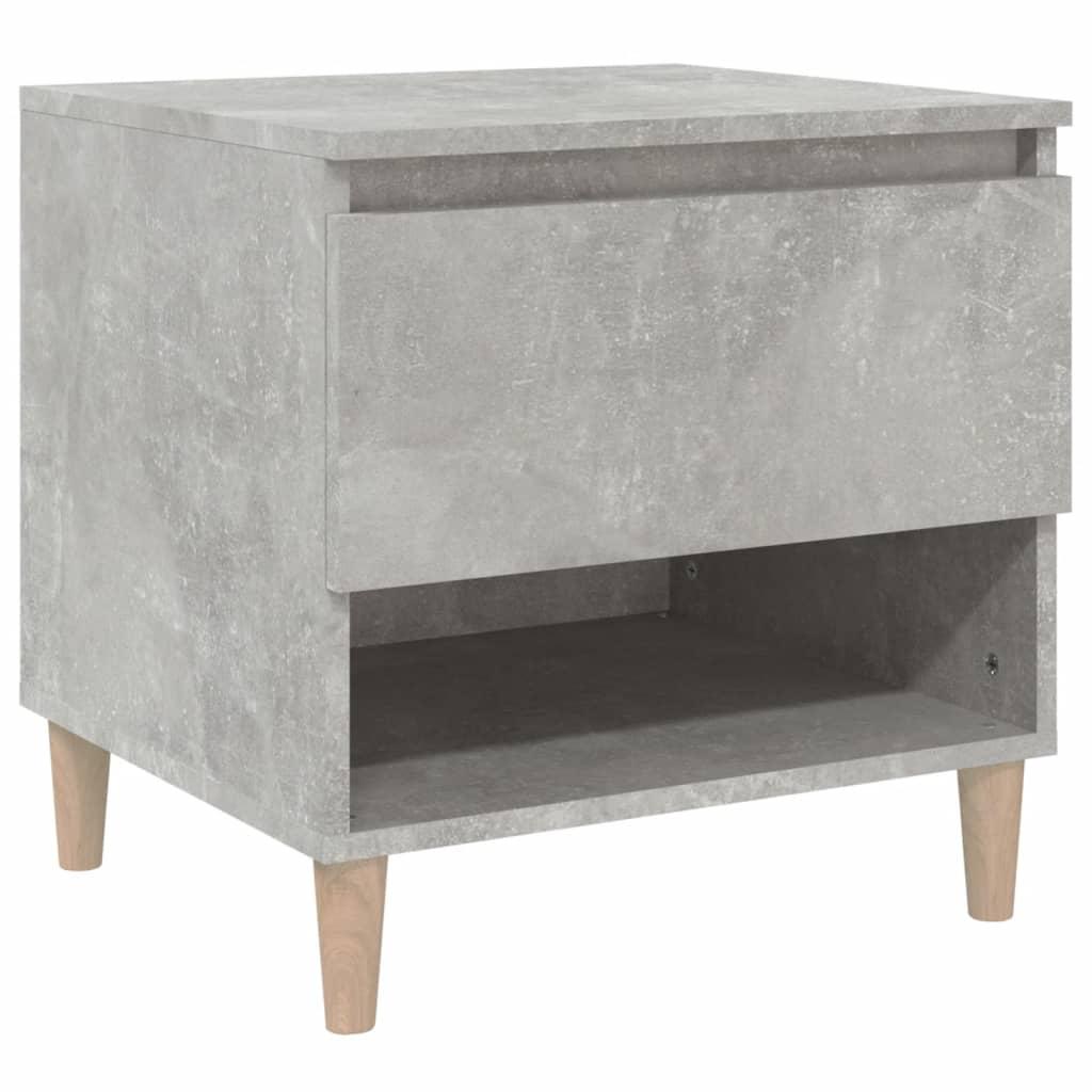 vidaXL Sängbord betonggrå 50x46x50 cm konstruerat trä