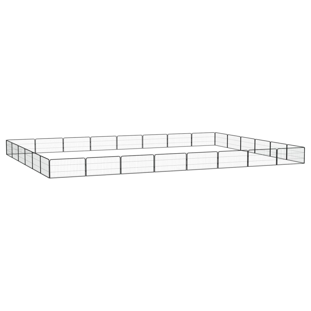 vidaXL Hundbur 28 paneler svart 100x50 cm pulverlackerat stål