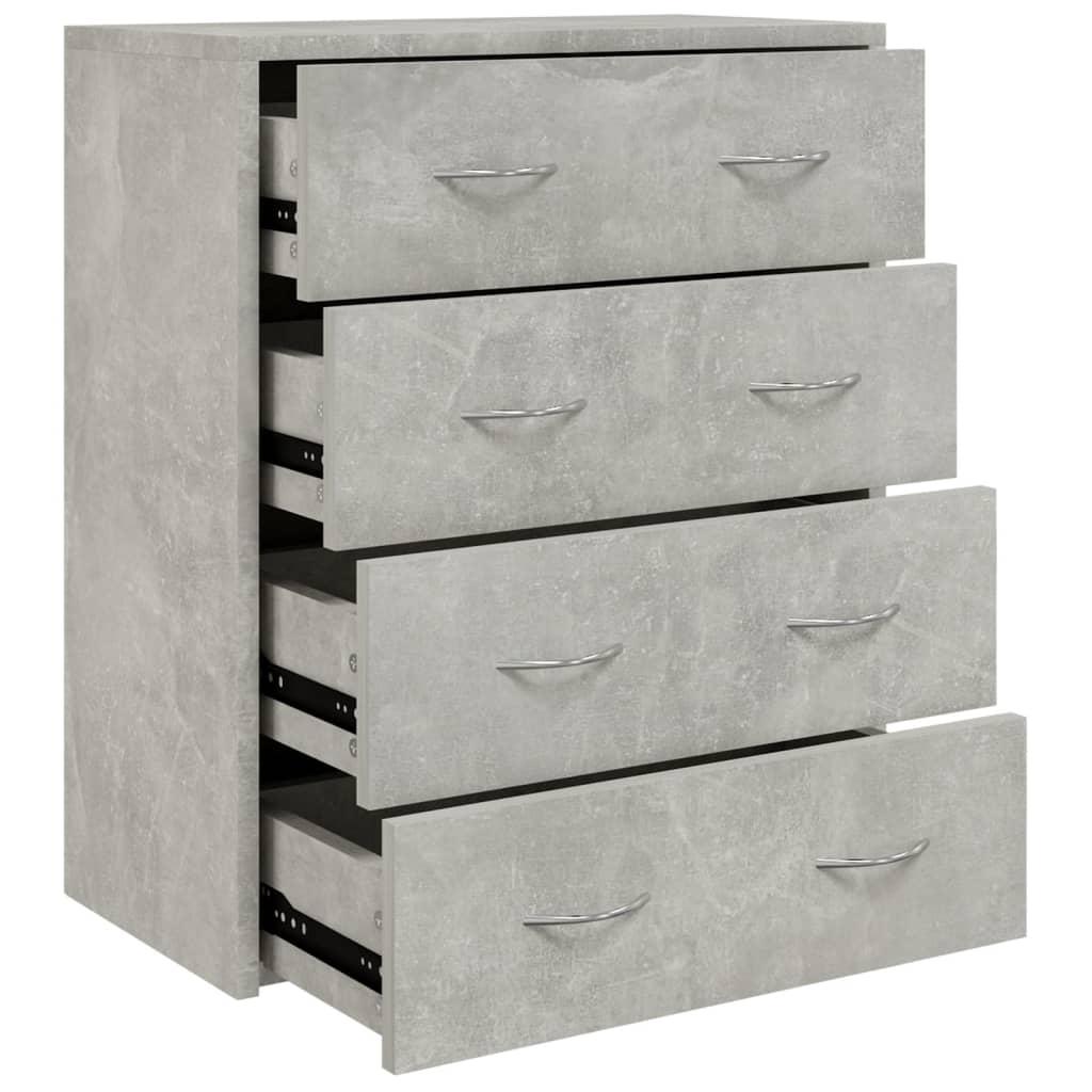 vidaXL Skänk med 4 lådor 60x30,5x71 cm betonggrå
