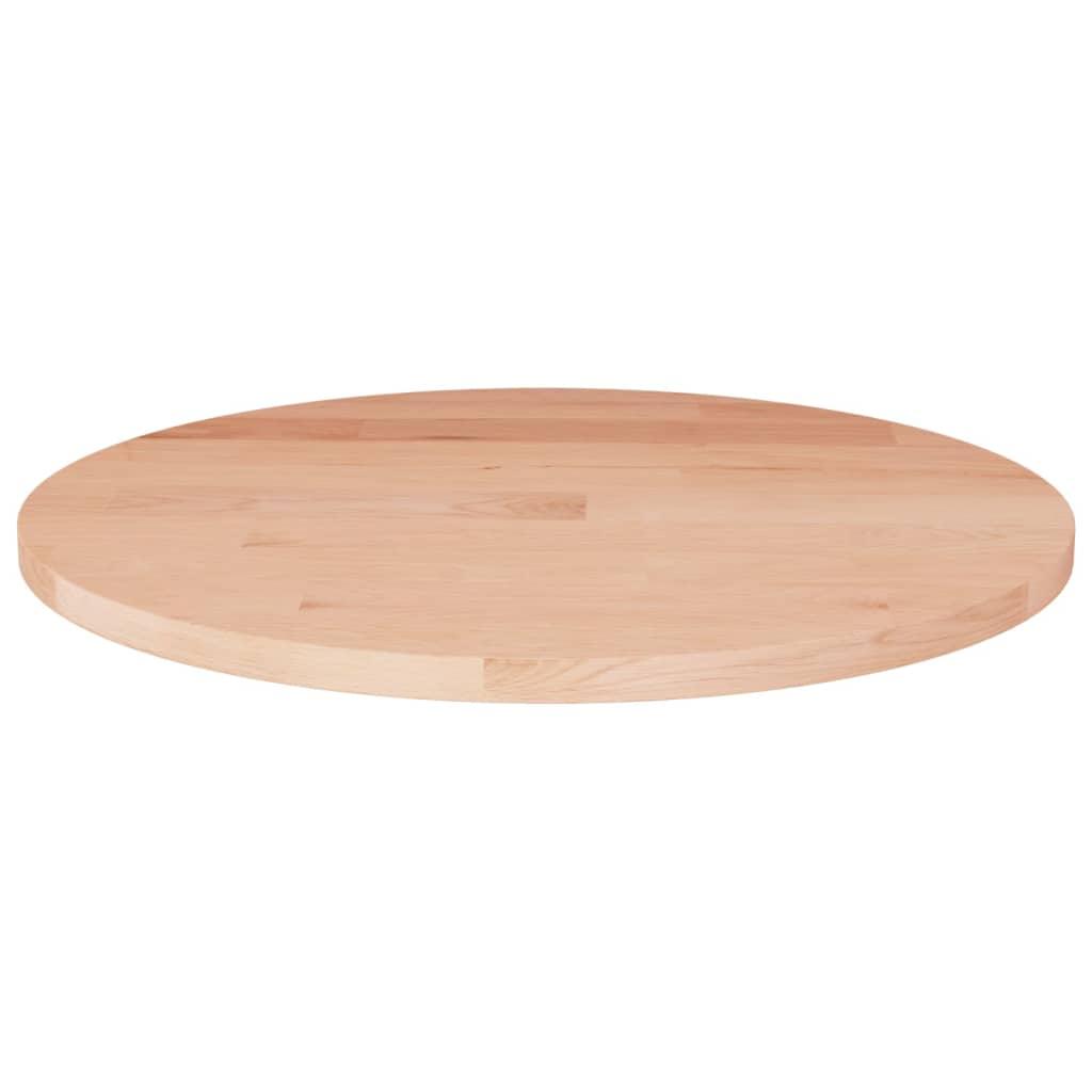 vidaXL Rund bordplate Ø50x1,5 cm ubehandlet heltre eik