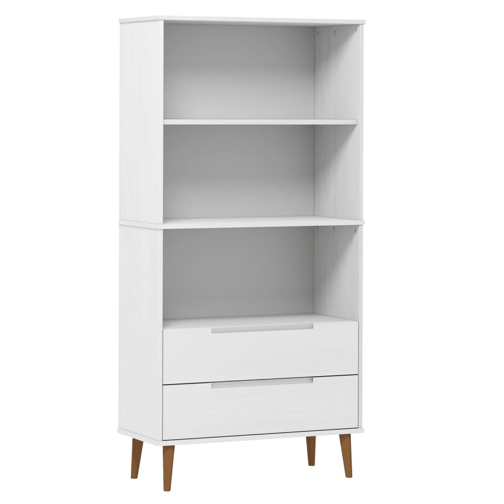 vidaXL Bokhylla MOLDE vit 85x35x170,5 cm massiv furu