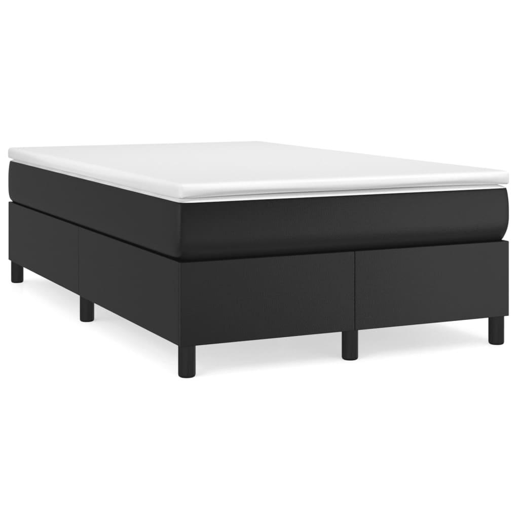 vidaXL Ramsäng med madrass svart 120x200 cm konstläder