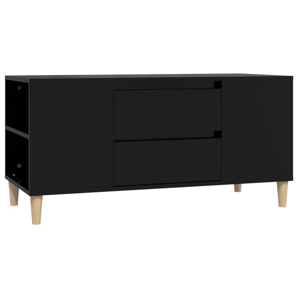 vidaXL Tv-bänk svart 102x44,5x50 cm konstruerat trä