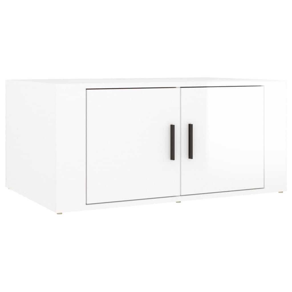vidaXL Soffbord vit högglans 80x50x36 cm konstruerat trä