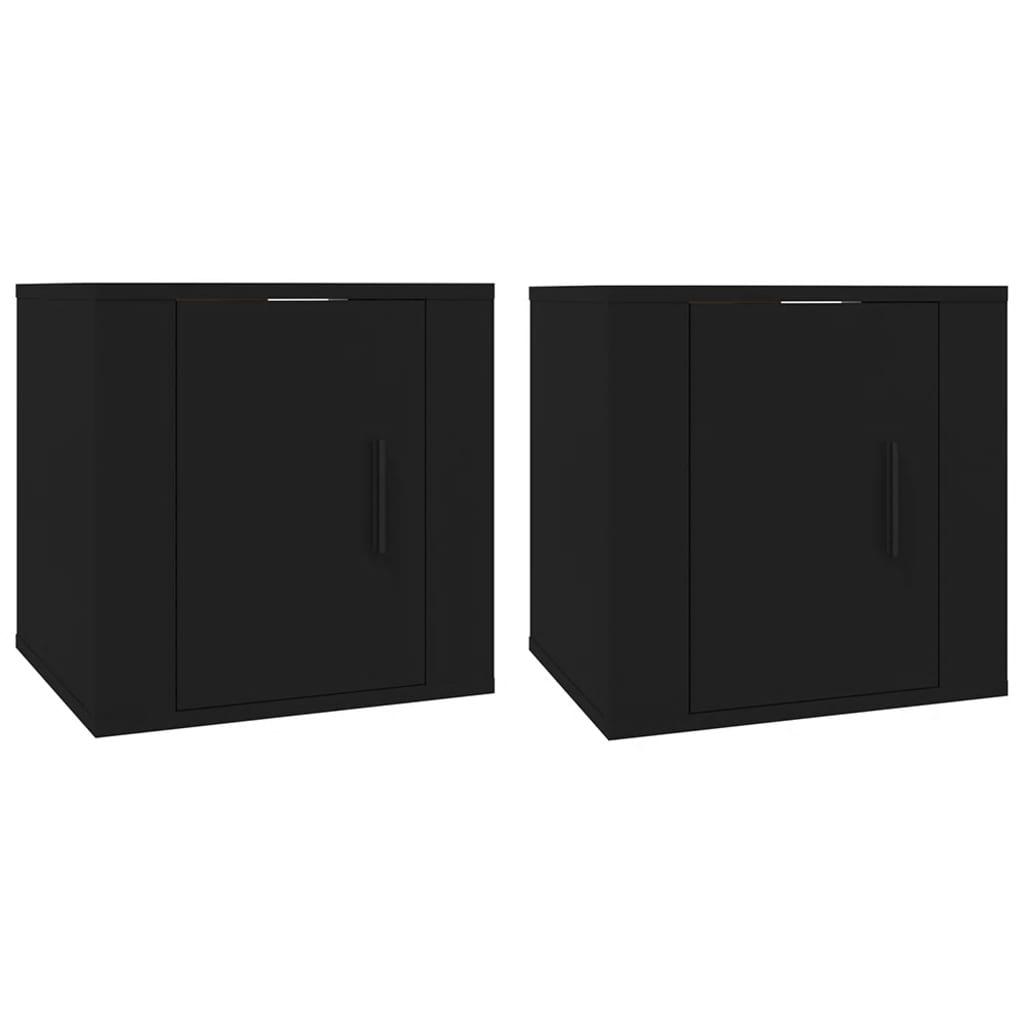 vidaXL Väggmonterade tv-skåp 2 st svart 40x34,5x40 cm