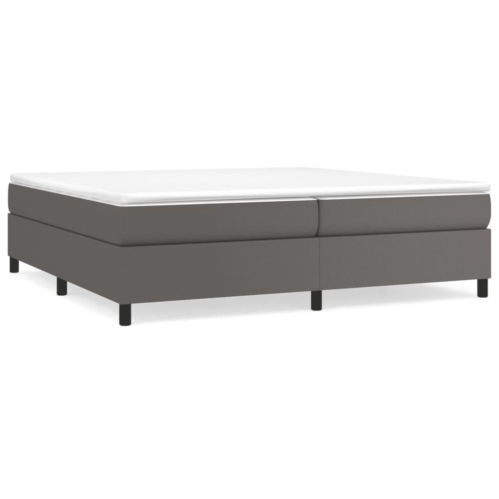 vidaXL Sängram grå 200x200 cm konstläder