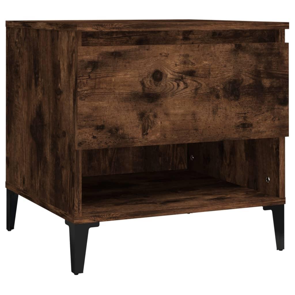 vidaXL Soffbord rökfärgad ek 50x46x50 cm konstruerat trä