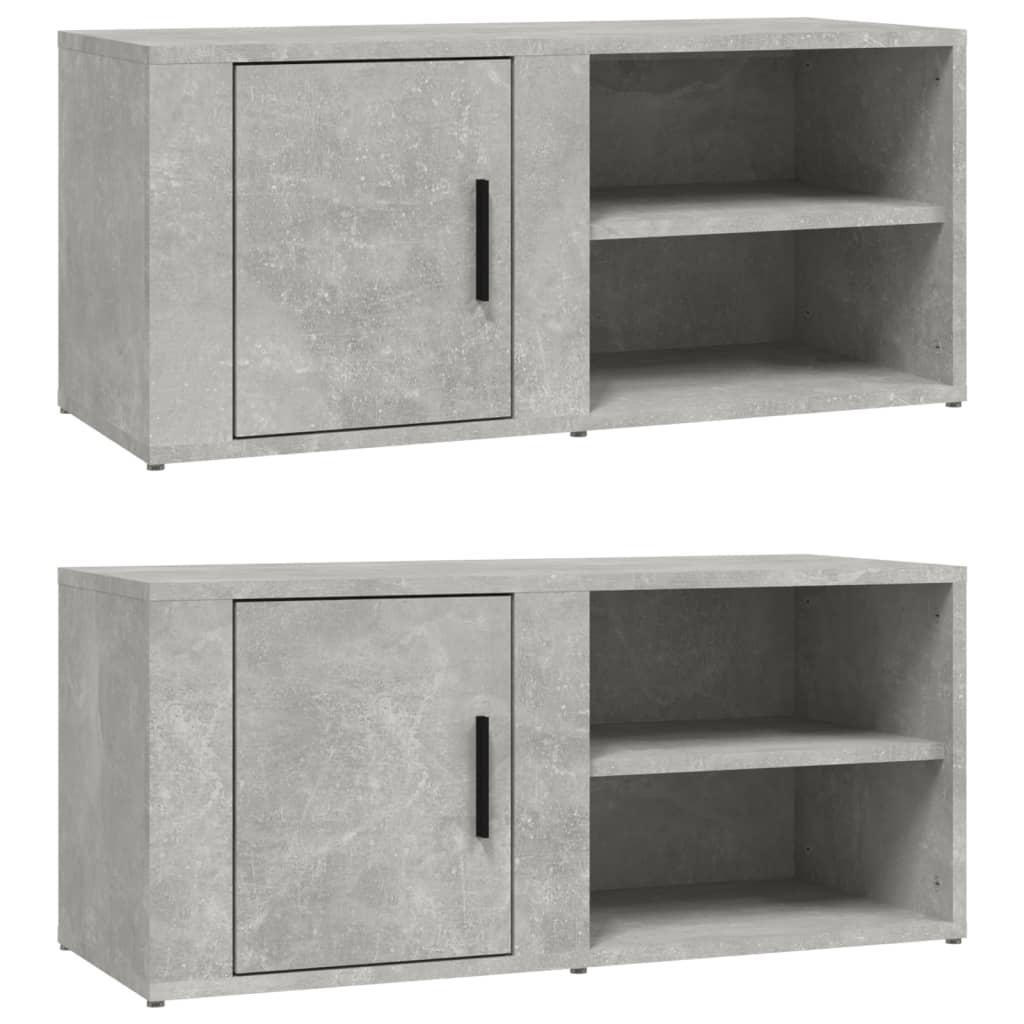 vidaXL TV-skåp 2 st betonggrå 80x31,5x36 cm konstruerat trä