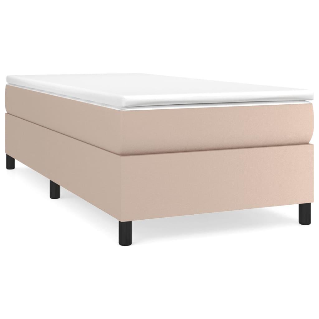vidaXL Sängram cappuccino 90x200 cm konstläder