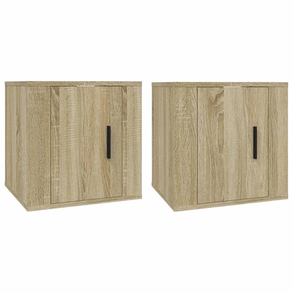 vidaXL Väggmonterade tv-skåp 2 st Sonoma ek 40x34,5x40 cm