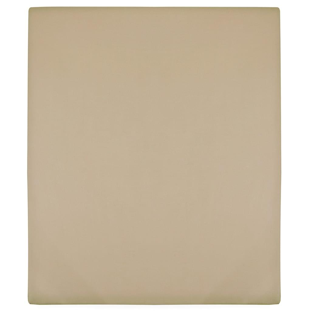 vidaXL Dra-på-lakan jersey taupe 160x200 cm bomull