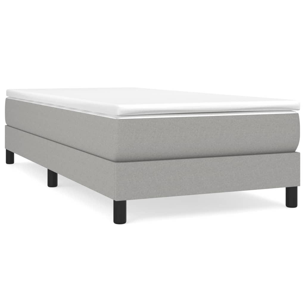 vidaXL Ramsäng med madrass ljusgrå 90x190 cm tyg