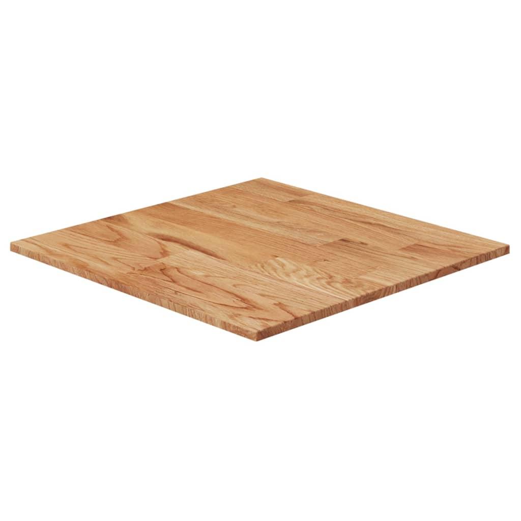 vidaXL Fyrkantig bordsskiva ljusbrun 40x40x1,5cm behandlad massiv ek