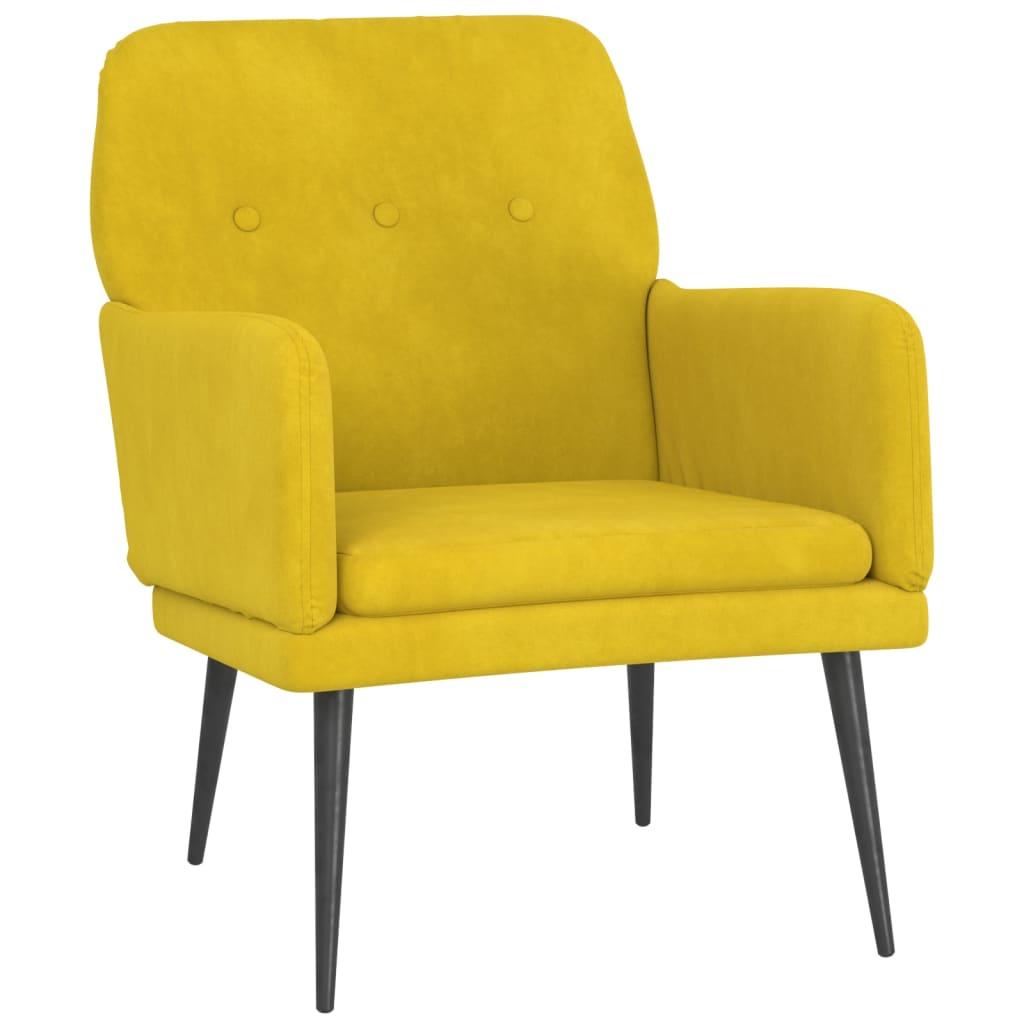 vidaXL Fåtölj gul 62x79x79 cm sammet
