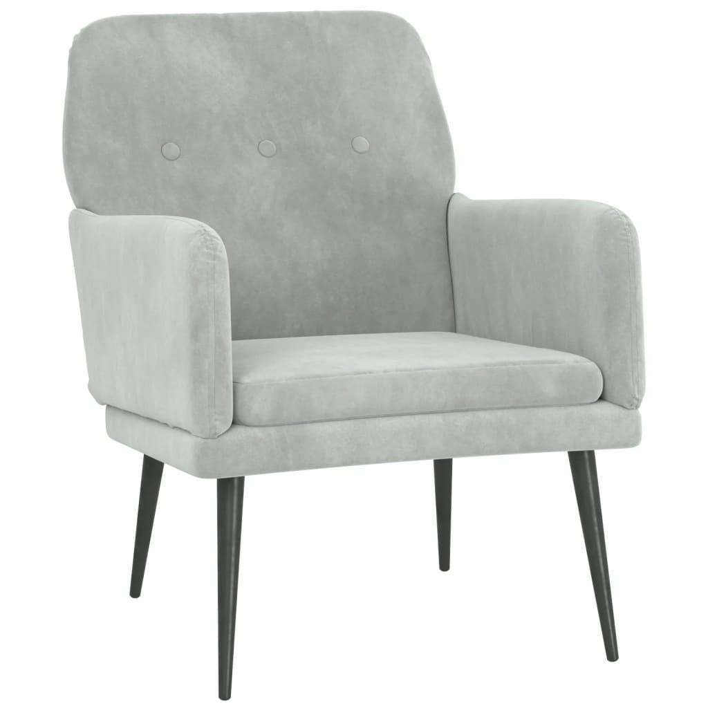vidaXL Fåtölj ljusgrå 62x79x79 cm sammet