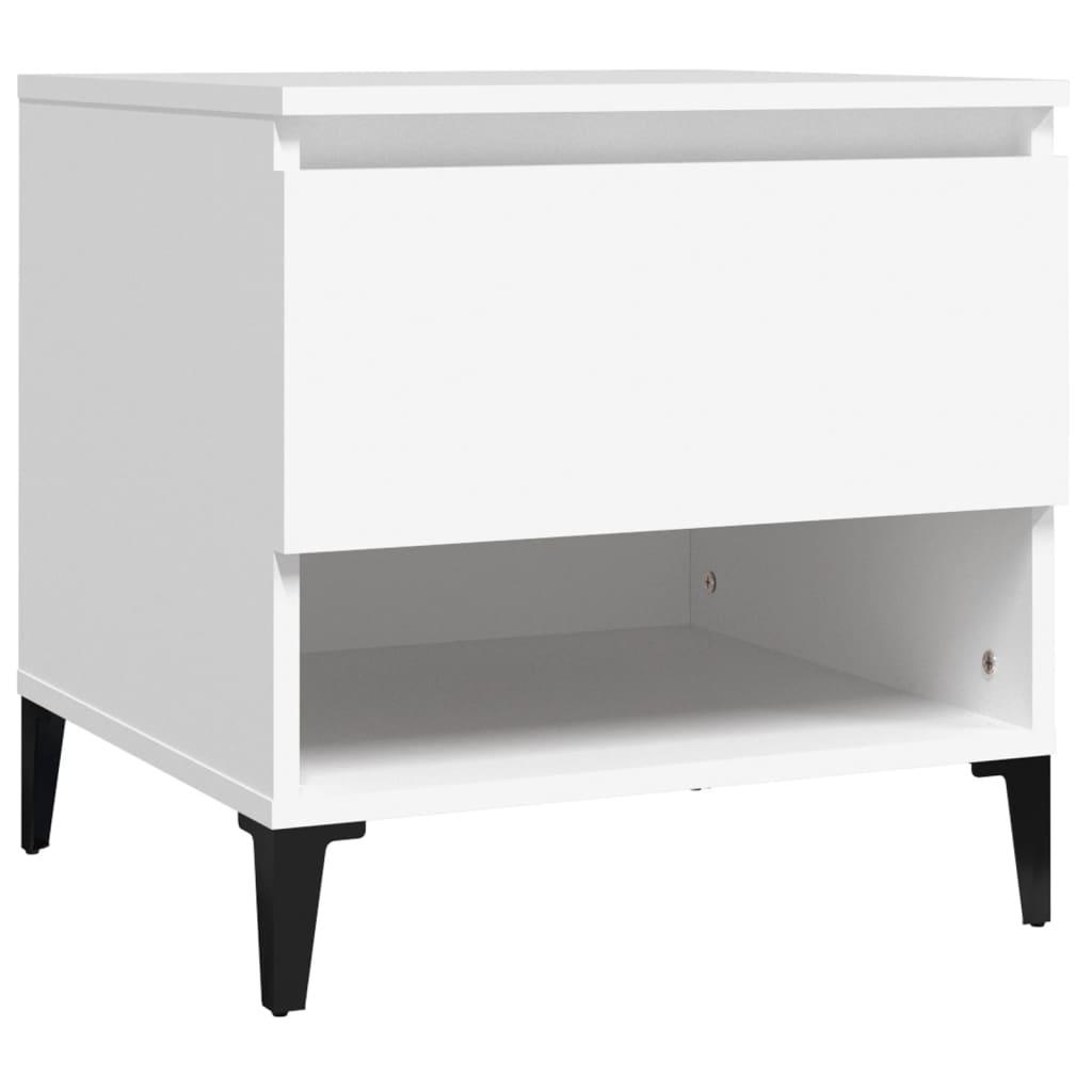 vidaXL Sängbord vit 50x46x50 cm konstruerat trä