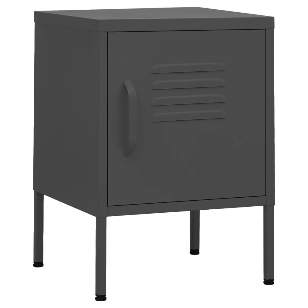 vidaXL Sängbord antracit 35x35x51 cm stål