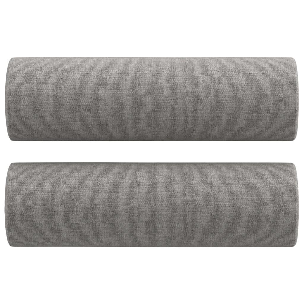 vidaXL Prydnadskuddar 2 st ljusgrå Ø15x50 cm tyg