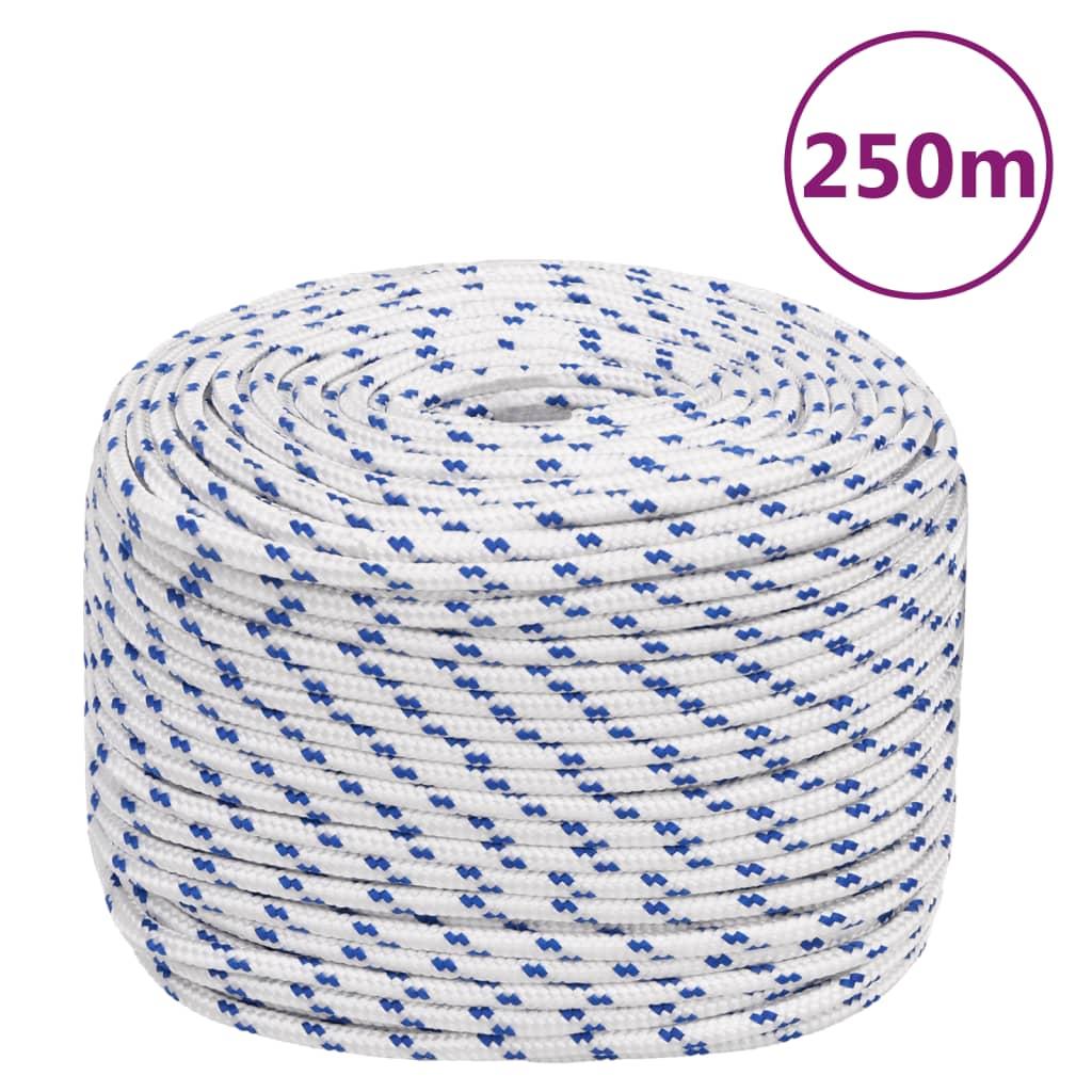 vidaXL Båtlina vit 6 mm 250 m polypropylen