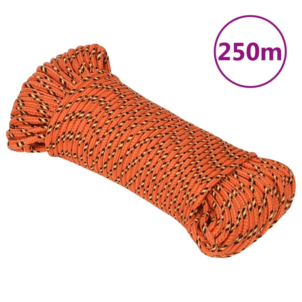 vidaXL Båtlina orange 3 mm 250 m polypropylen