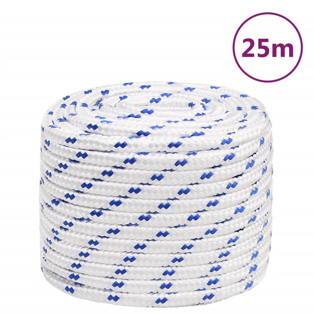 vidaXL Båtlina vit 16 mm 25 m polypropylen