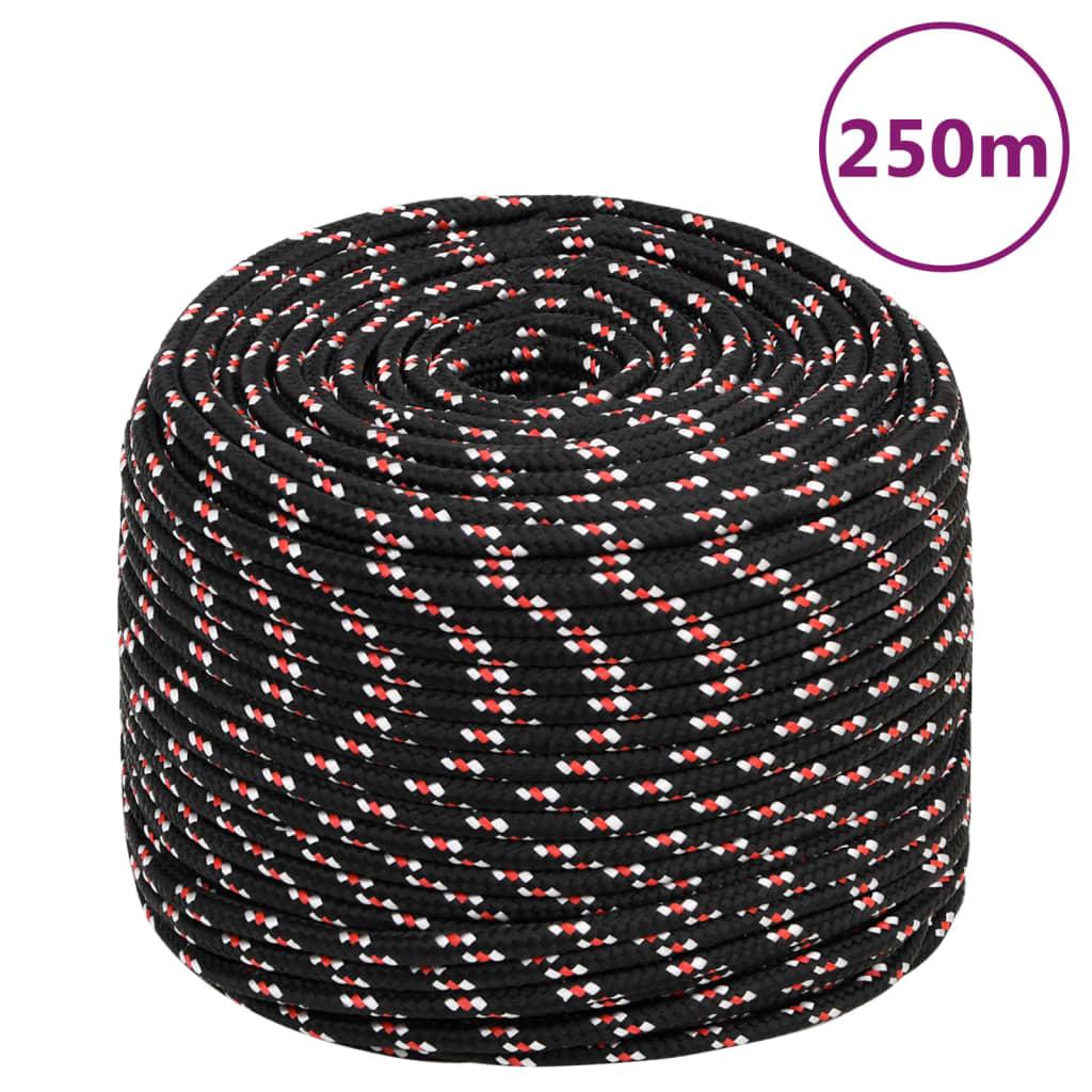 vidaXL Båtlina svart 6 mm 250 m polypropylen