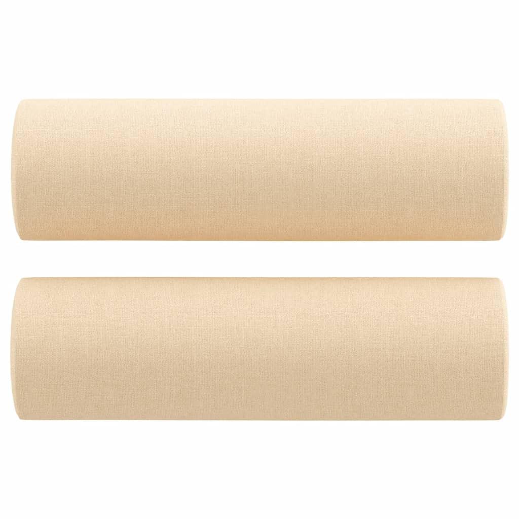 vidaXL Prydnadskuddar 2 st gräddvit Ø15x50 cm tyg