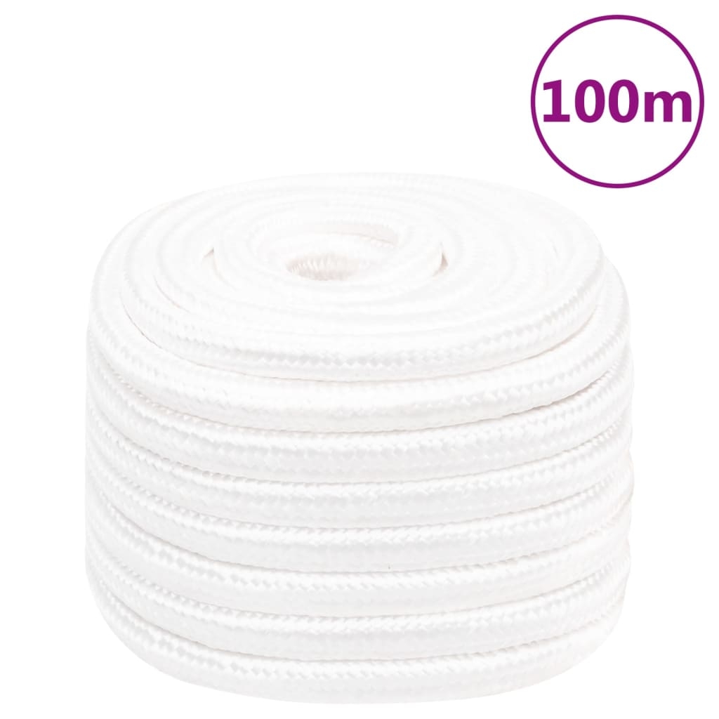vidaXL Båtlina helvit 20 mm 100 m polypropylen