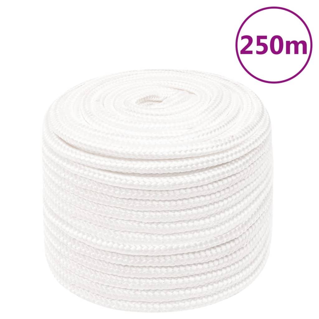 vidaXL Båtlina helvit 14 mm 250 m polypropylen