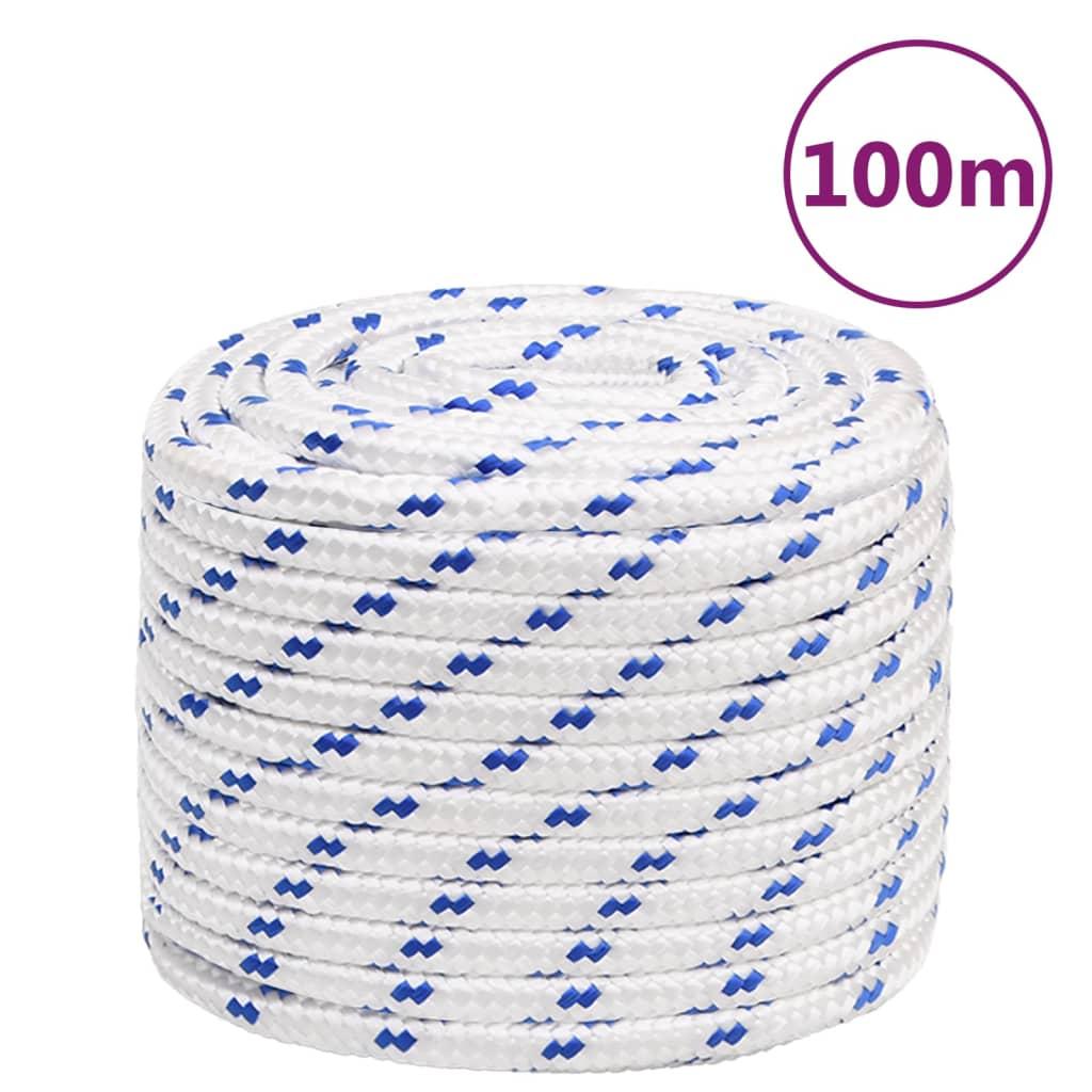 vidaXL Båtlina vit 16 mm 100 m polypropylen