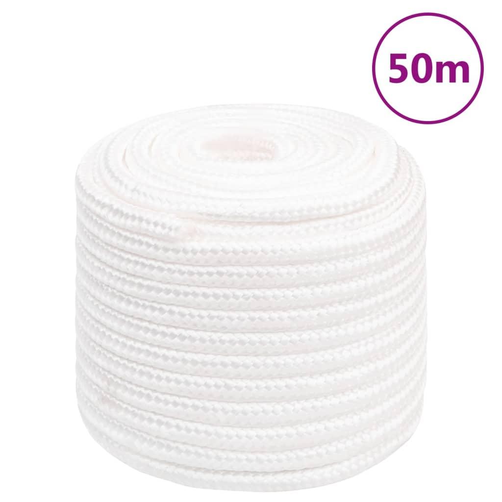vidaXL Båtlina helvit 18 mm 50 m polypropylen