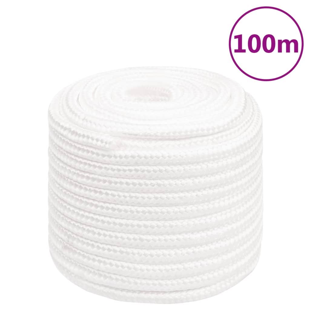 vidaXL Båtlina helvit 18 mm 100 m polypropylen