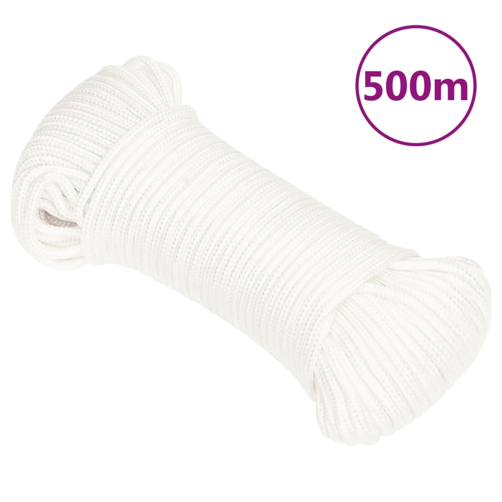 vidaXL Båtlina helvit 3 mm 500 m polypropylen