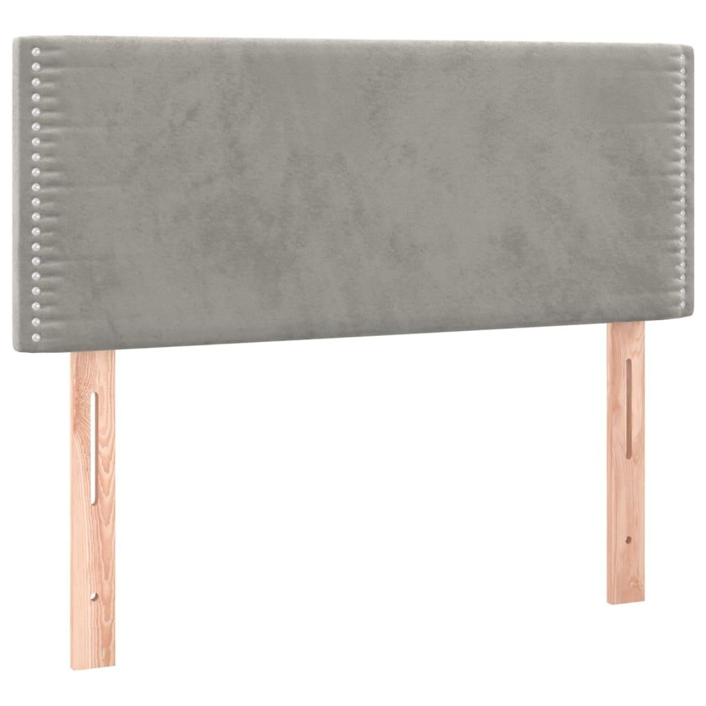 vidaXL Sänggavel ljusgrå 100x5x78/88 cm sammet