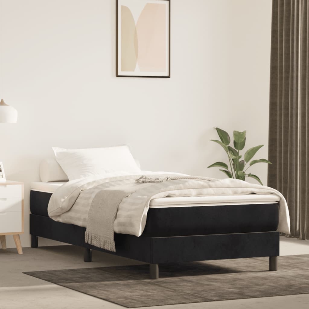 vidaXL Sängram svart 90x190 cm sammet