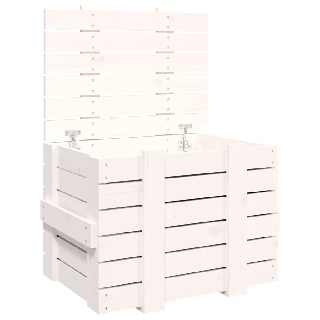 vidaXL Förvaringslåda vit 58x40,5x42 cm massiv furu
