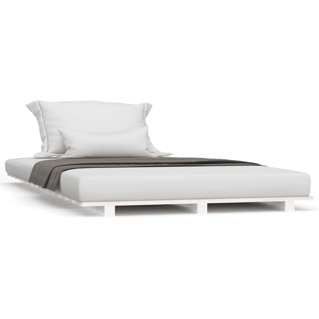 vidaXL Sängram vit 90x190 cm massiv furu