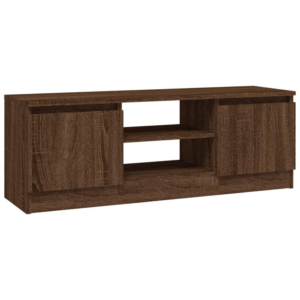 vidaXL TV-bänk med dörr Brun ek 102x30x36 cm